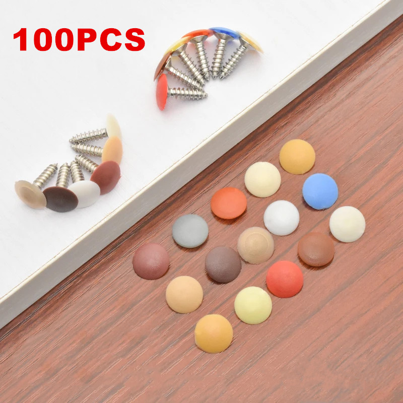 Furniture Hardware Covers - 100 Pcs Screw Covers Plastic Screw