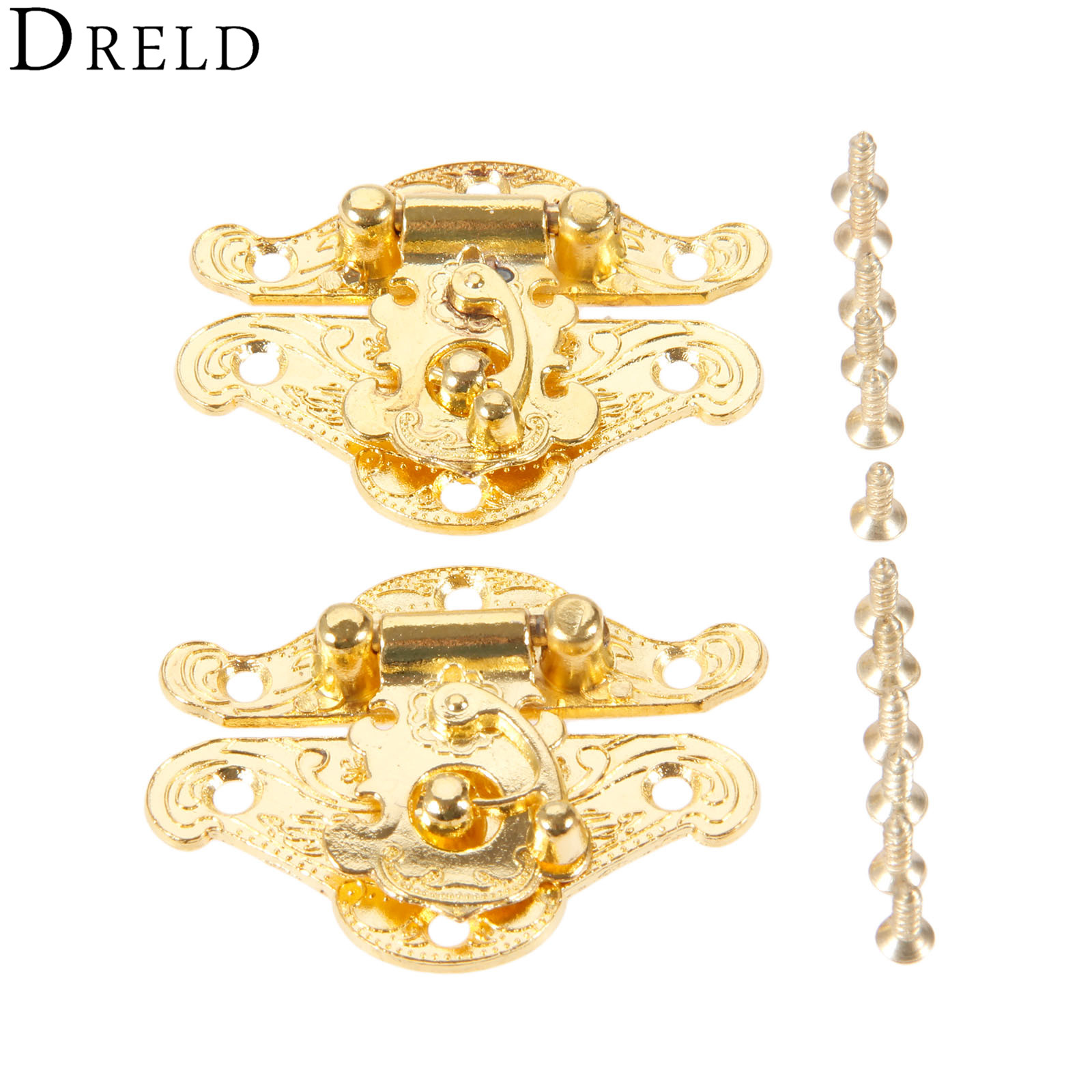 DRELD 2Pcs Antique Gold Box La - огляд і ціна Furniture Hardware Antique