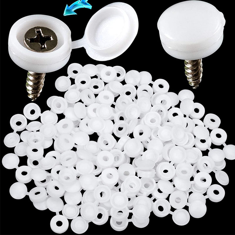 White Hinged Plastic Screw Cap - огляд і ціна Furniture Hardware Screws