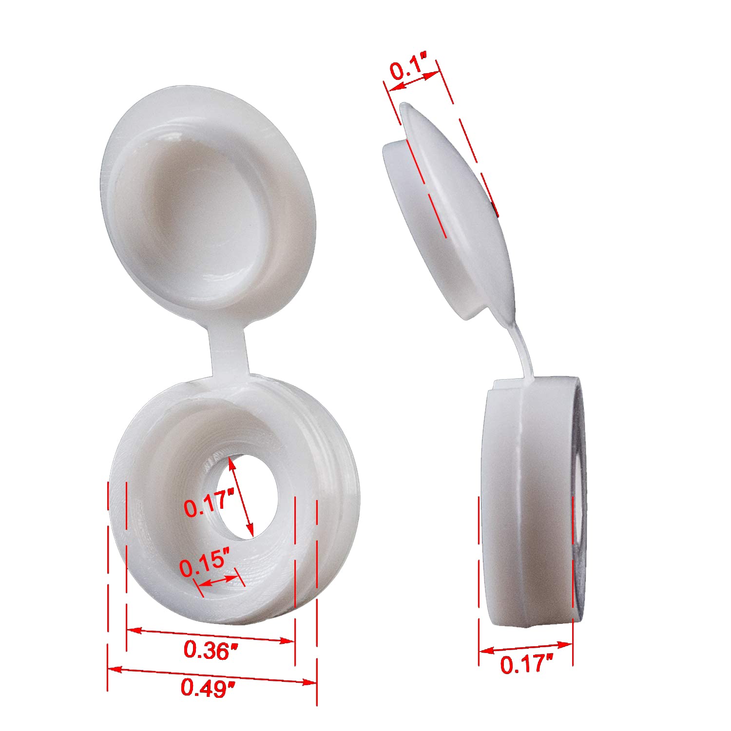 White Hinged Plastic Screw Cap - огляд і ціна Furniture Hardware Screws