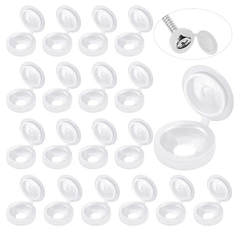 White Hinged Plastic Screw Cap - огляд і ціна Furniture Hardware Screws