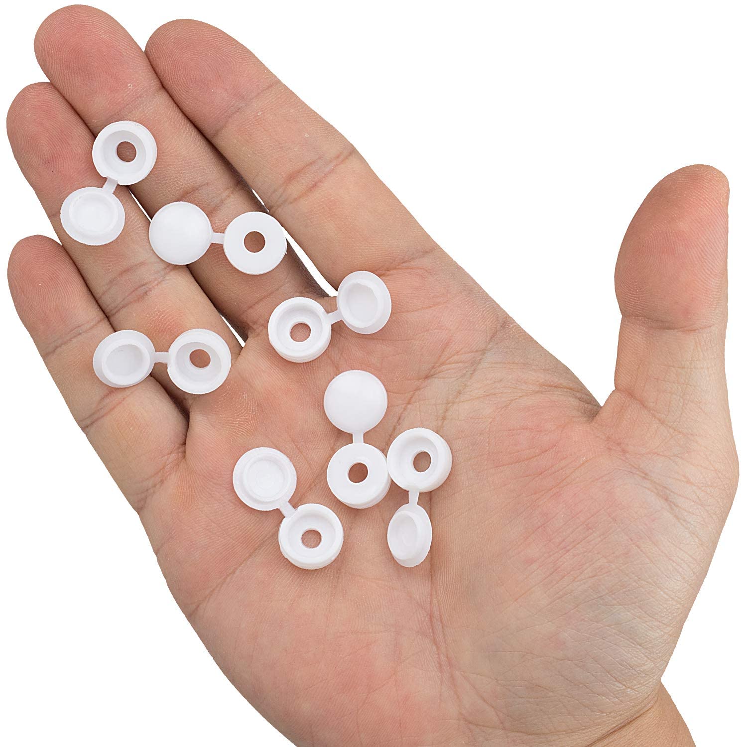 White Hinged Plastic Screw Cap - огляд і ціна Furniture Hardware Screws