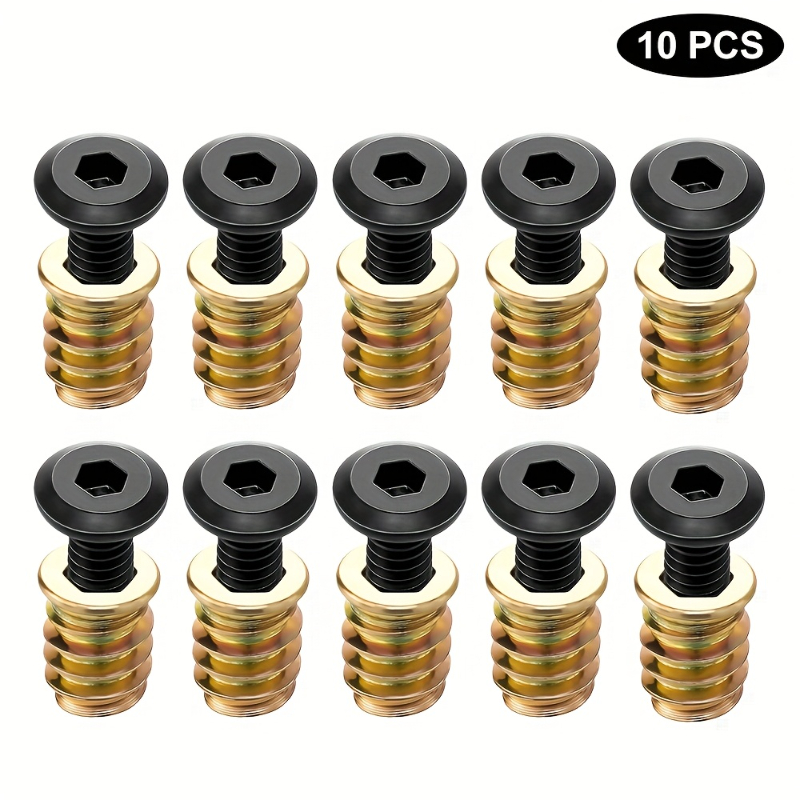 10PCS Nut Threaded Inserts Com - огляд і ціна Furniture Hardware Screws