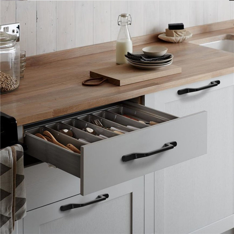 European Simple Black Kitchen  - огляд і ціна Furniture Rotating Hardware